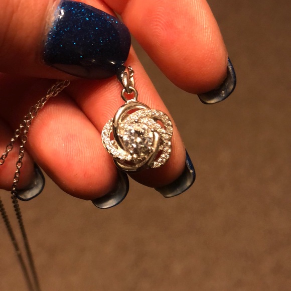 Macy's Jewelry Beautiful Flowercrossedloop Diamond Necklace Poshmark